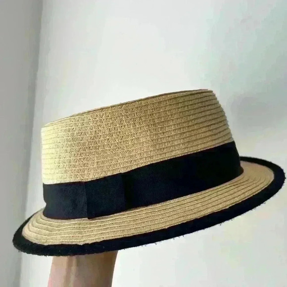 Urban Outfitters Tan Paper Straw Hat Cosplay Tea Party 20s Flapper Bridal Party - Picture 6 of 9